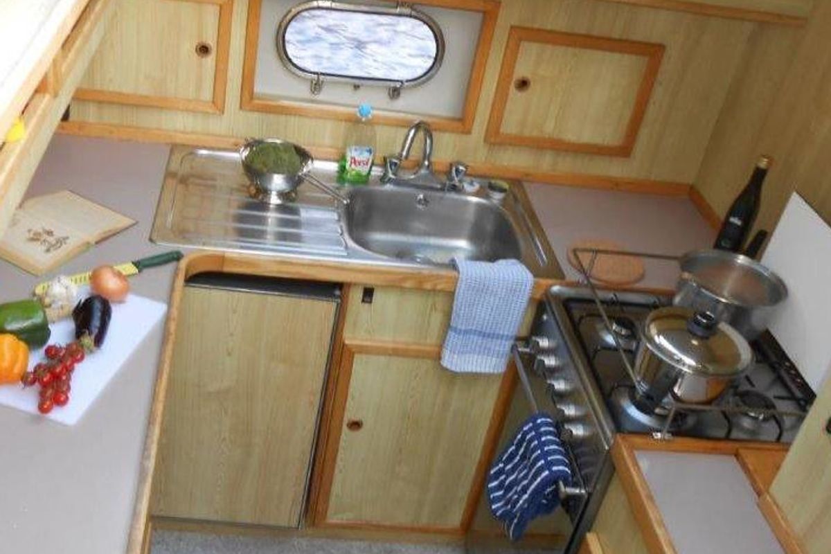 Galley of Royal Star WHS - Budget 1, a Cygnet Royal Star WHS motorboat at Laggan, United Kingdom