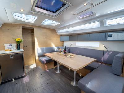 Salon of Trinity, a Elan Impression 45 sailboat at Grad Kaštela, Croatia