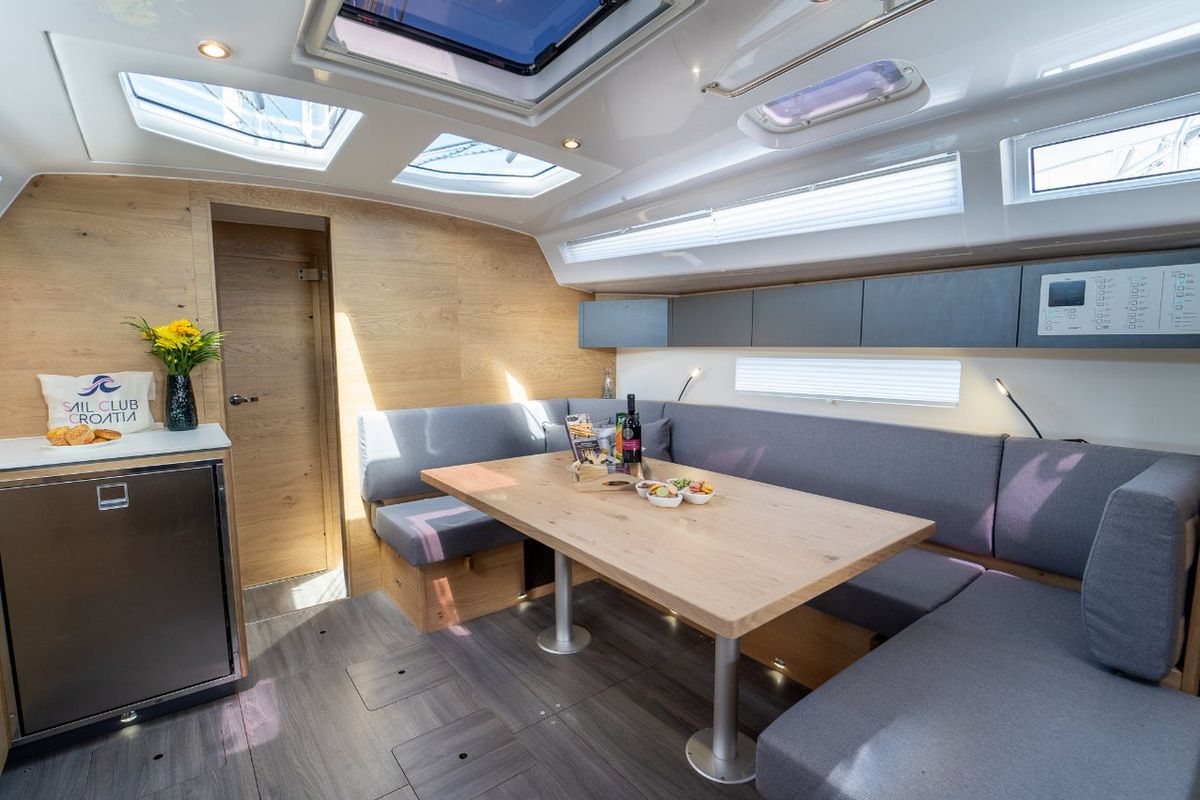 Salon of Trinity, a Elan Impression 45 sailboat at Grad Kaštela, Croatia