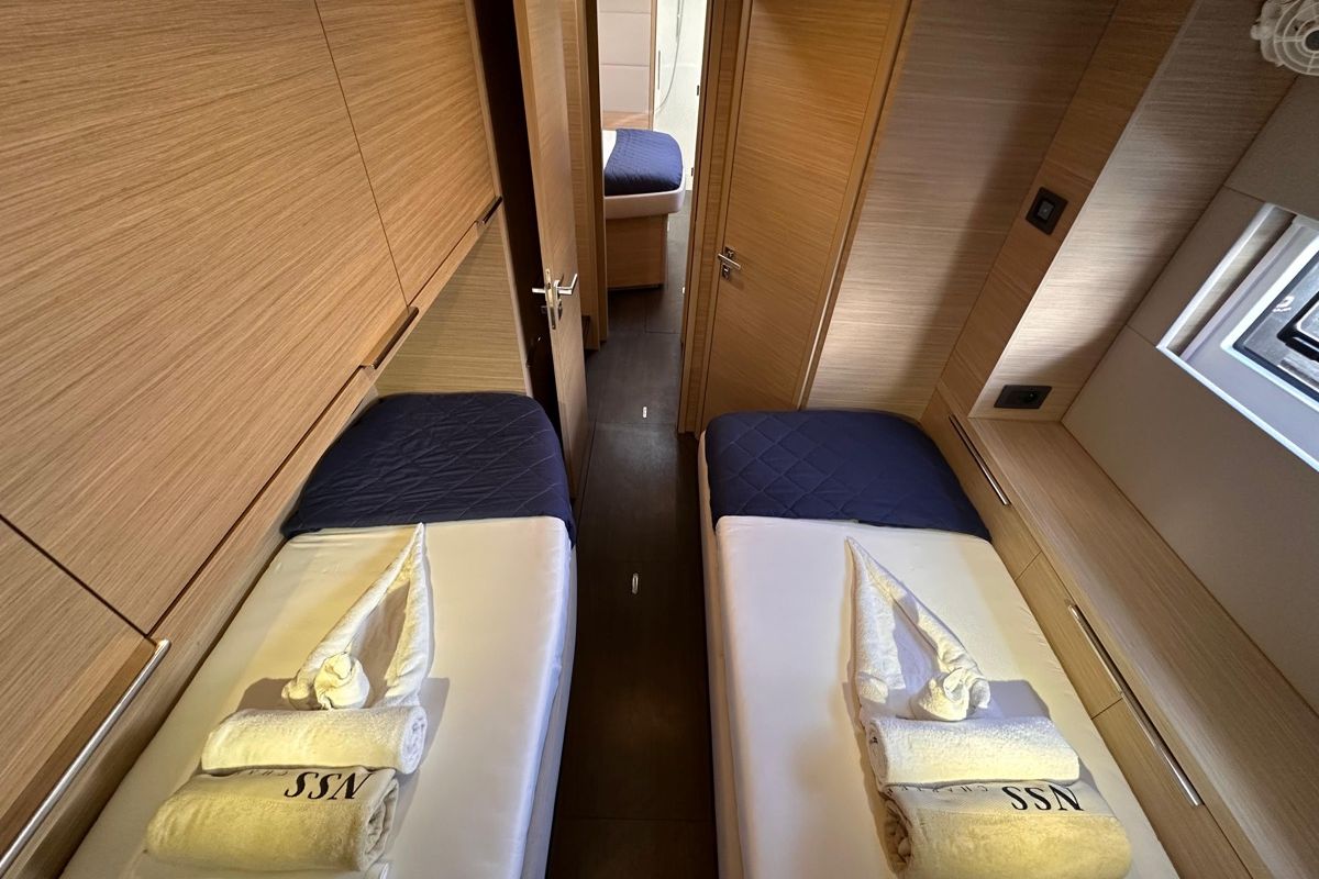 Cabin on MAUI (ANU), a Lagoon 55 catamaran at English Harbour, Antigua and Barbuda