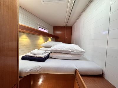 Cabin on Heidrun, a Bavaria Cruiser 55 sailboat at Split, Croatia