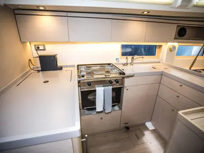Galley of Nireas, a Beneteau Oceanis 51.1 sailboat at Athens, Greece
