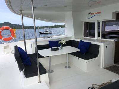 Deck of Myemocean, a Lagoon 450 S catamaran at Mai Khao, Thailand