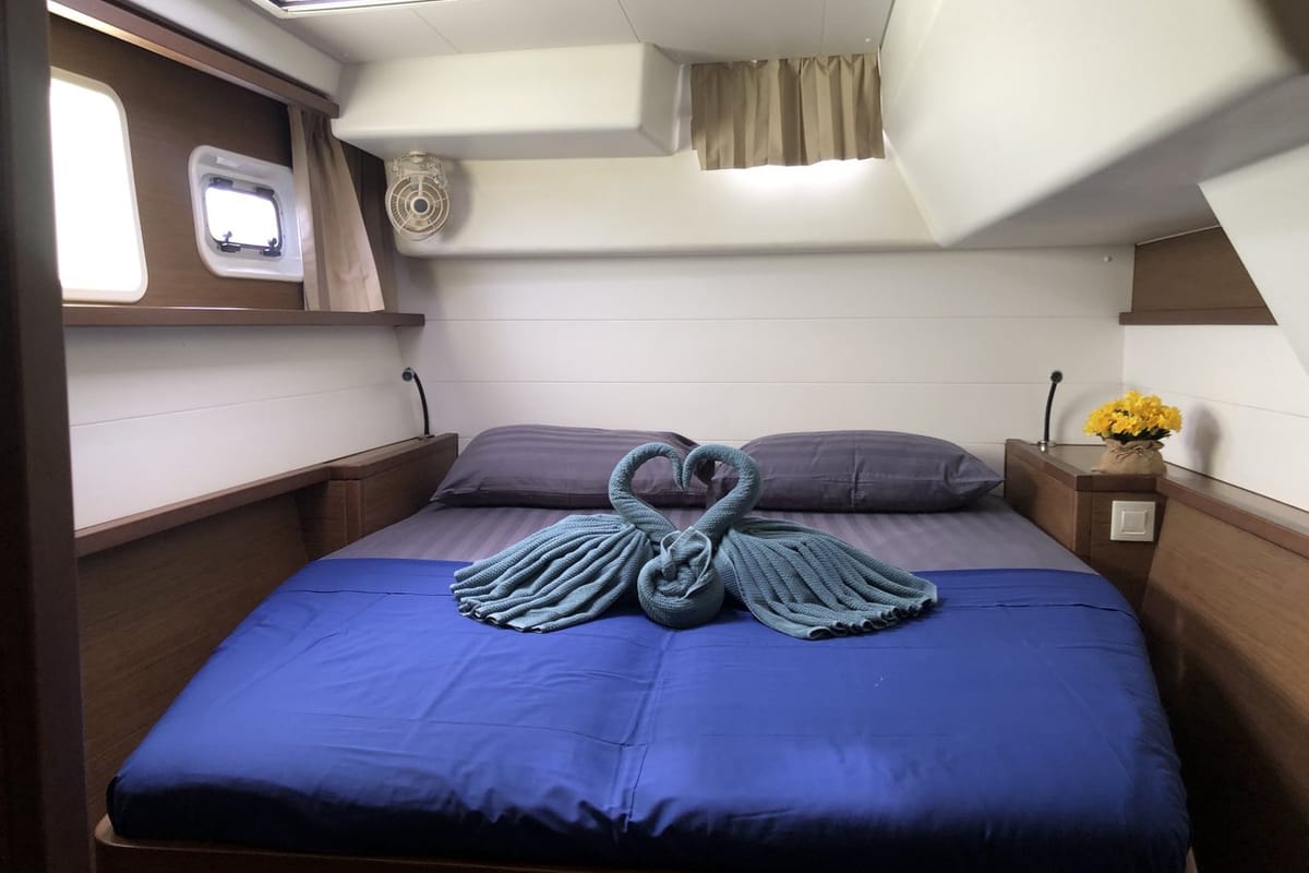 Cabin on Myemocean, a Lagoon 450 S catamaran at Mai Khao, Thailand