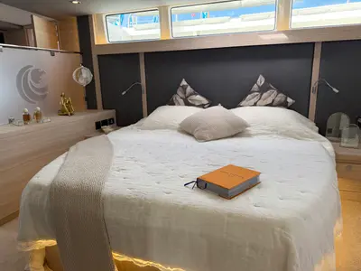 Cabin on Infinity I, a Aquila Yachts Aquila 50 Yacht catamaran at Pirovac, Croatia