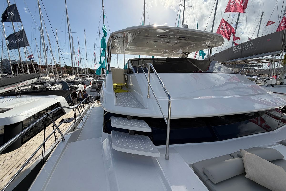 Deck of Infinity I, a Aquila Yachts Aquila 50 Yacht catamaran at Pirovac, Croatia