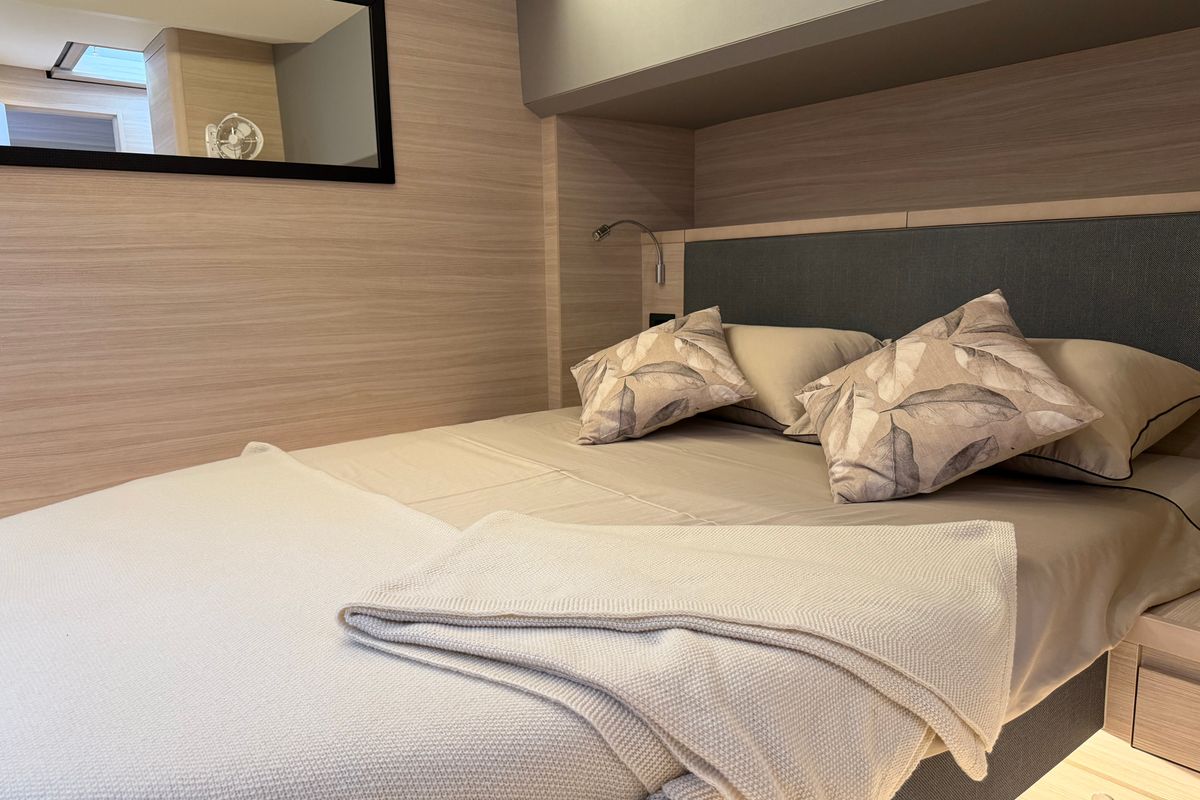 Cabin on Infinity I, a Aquila Yachts Aquila 50 Yacht catamaran at Pirovac, Croatia
