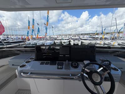 Cockpit of Infinity I, a Aquila Yachts Aquila 50 Yacht catamaran at Pirovac, Croatia