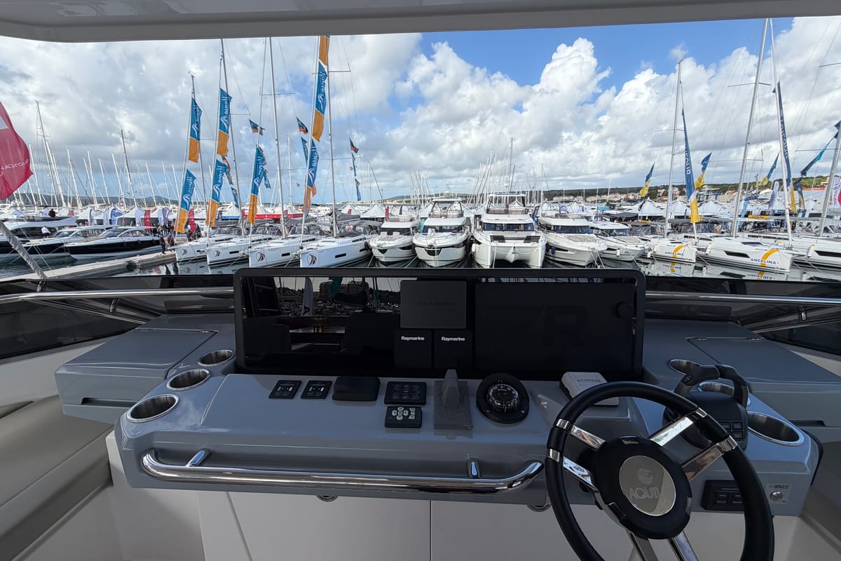 Cockpit of Infinity I, a Aquila Yachts Aquila 50 Yacht catamaran at Pirovac, Croatia