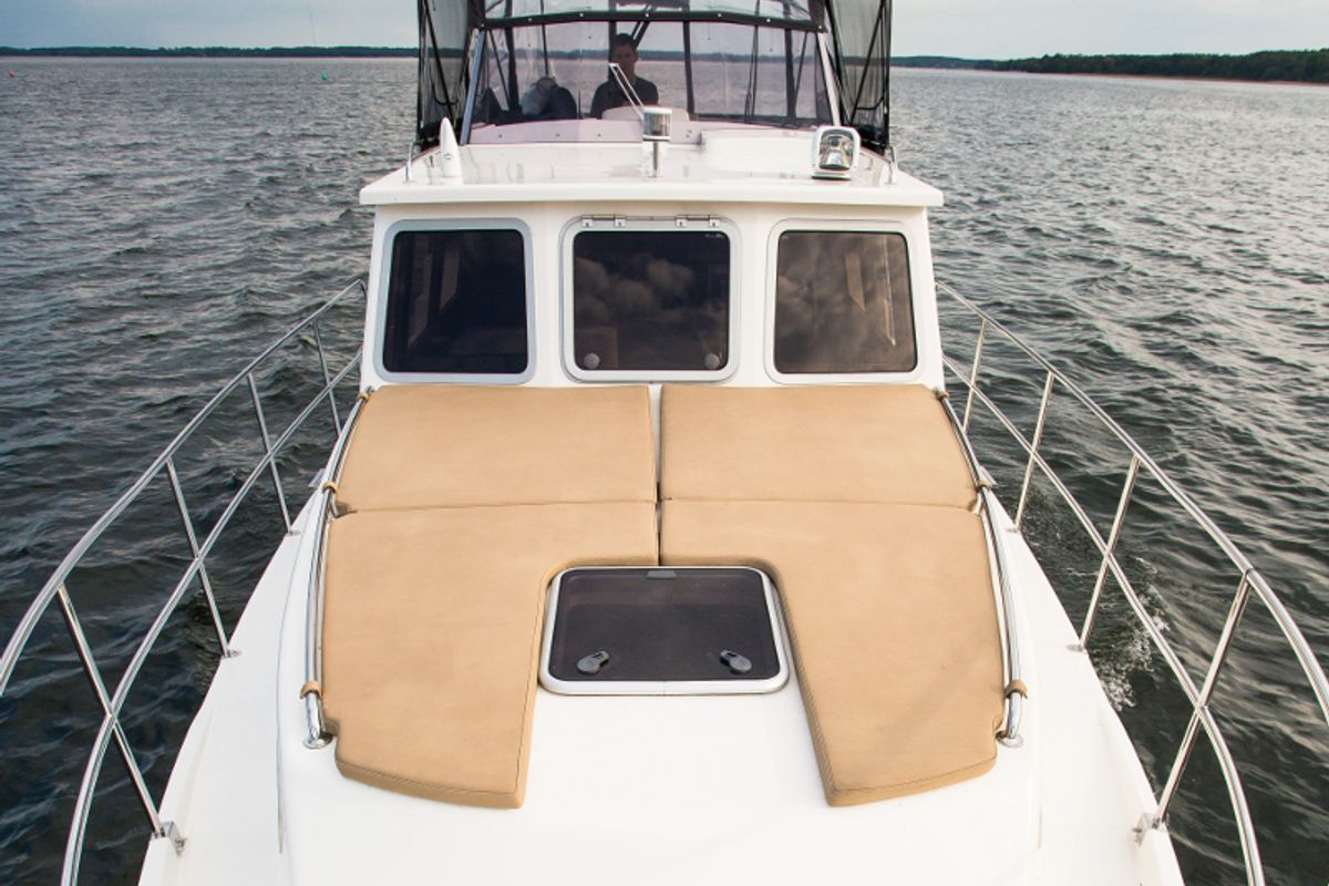 Deck of Nautiner 40.2 AFT, a Nautiner 40.2 AFT motorboat at Wilkasy, Poland