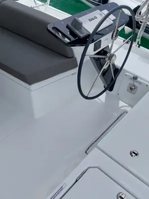 Cockpit of Panagiotis, a Dufour 41 sailboat at Volos Municipality, Greece