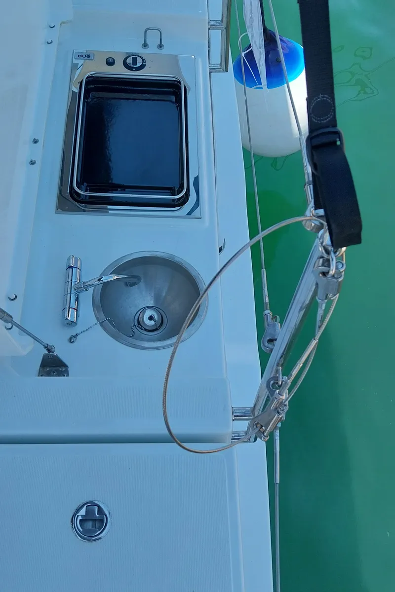 Deck of Panagiotis, a Dufour 41 sailboat at Volos Municipality, Greece