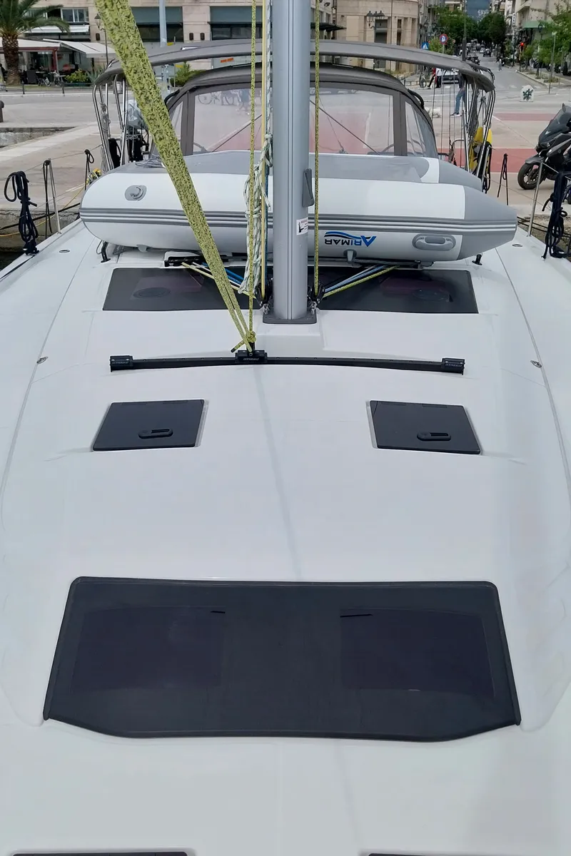 Deck of Panagiotis, a Dufour 41 sailboat at Volos Municipality, Greece