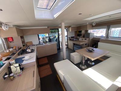 Salon of The Moon (ANU), a Lagoon 55 catamaran at English Harbour, Antigua and Barbuda