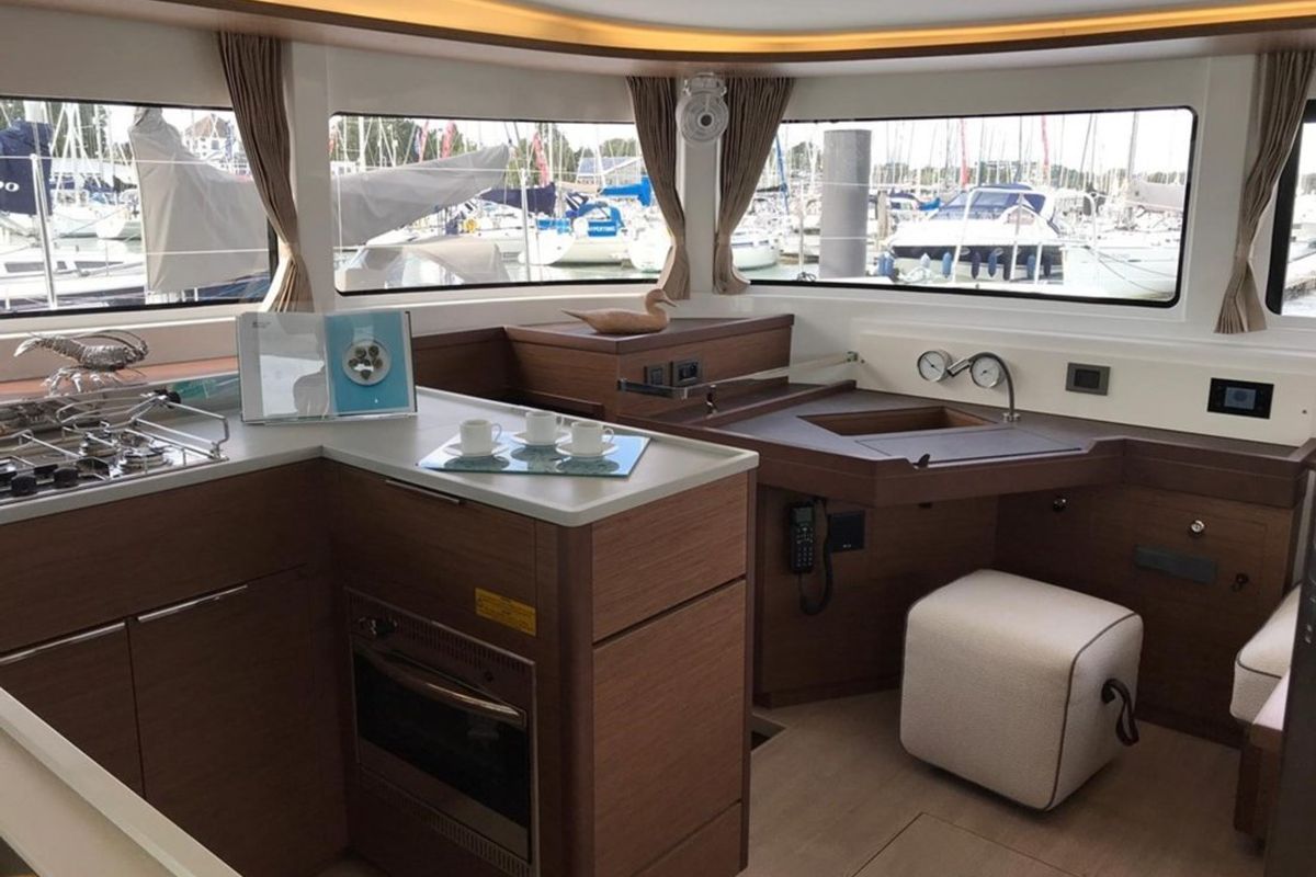 Galley of Lady Point, a Lagoon 46 catamaran at Split, Croatia