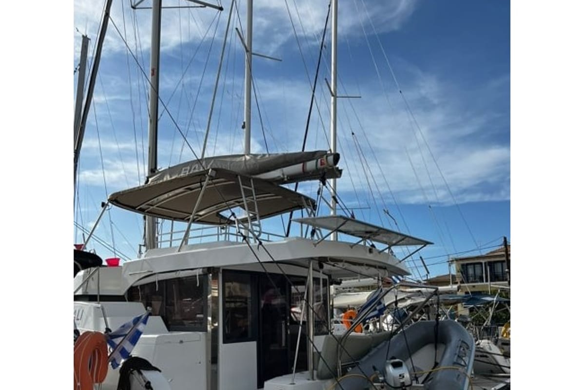 Exterior view of Bali Catspace, a Bali Catspace catamaran at Municipal Unit of Lefkada, Greece