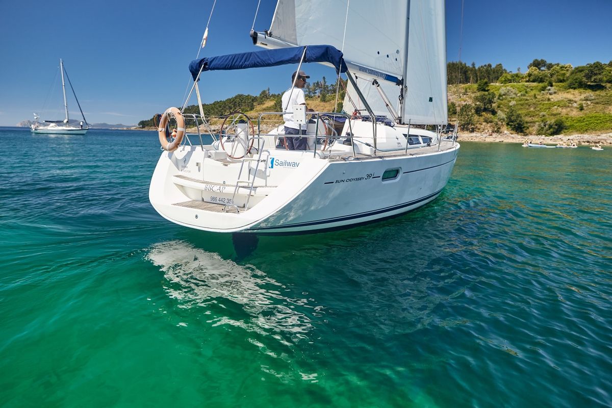 Exterior view of BBCAP, a Jeanneau Sun Odyssey 39i sailboat at Vigo, Spain