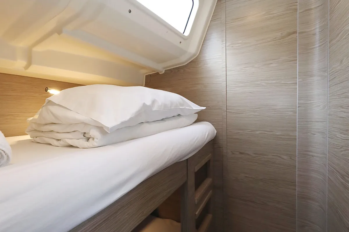 Cabin on Pegasus, a Hanse Yachts Hanse 508 sailboat at Grad Biograd na Moru, Croatia