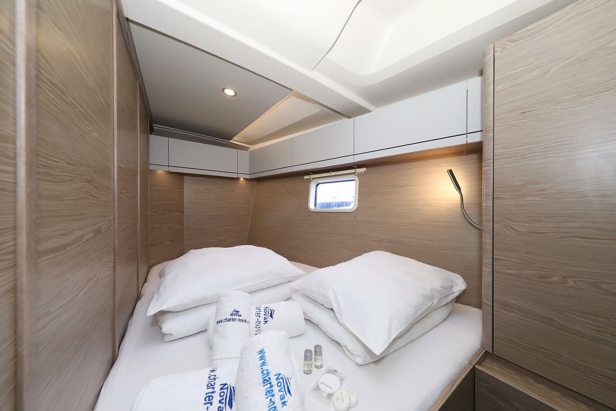 Cabin on Pegasus, a Hanse Yachts Hanse 508 sailboat at Grad Biograd na Moru, Croatia