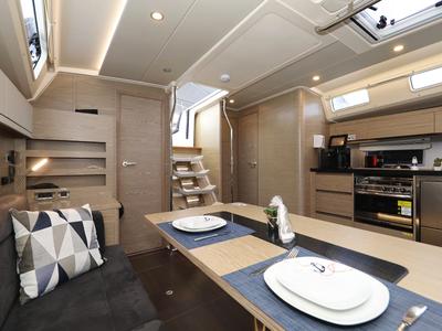 Salon of Pegasus, a Hanse Yachts Hanse 508 sailboat at Grad Biograd na Moru, Croatia
