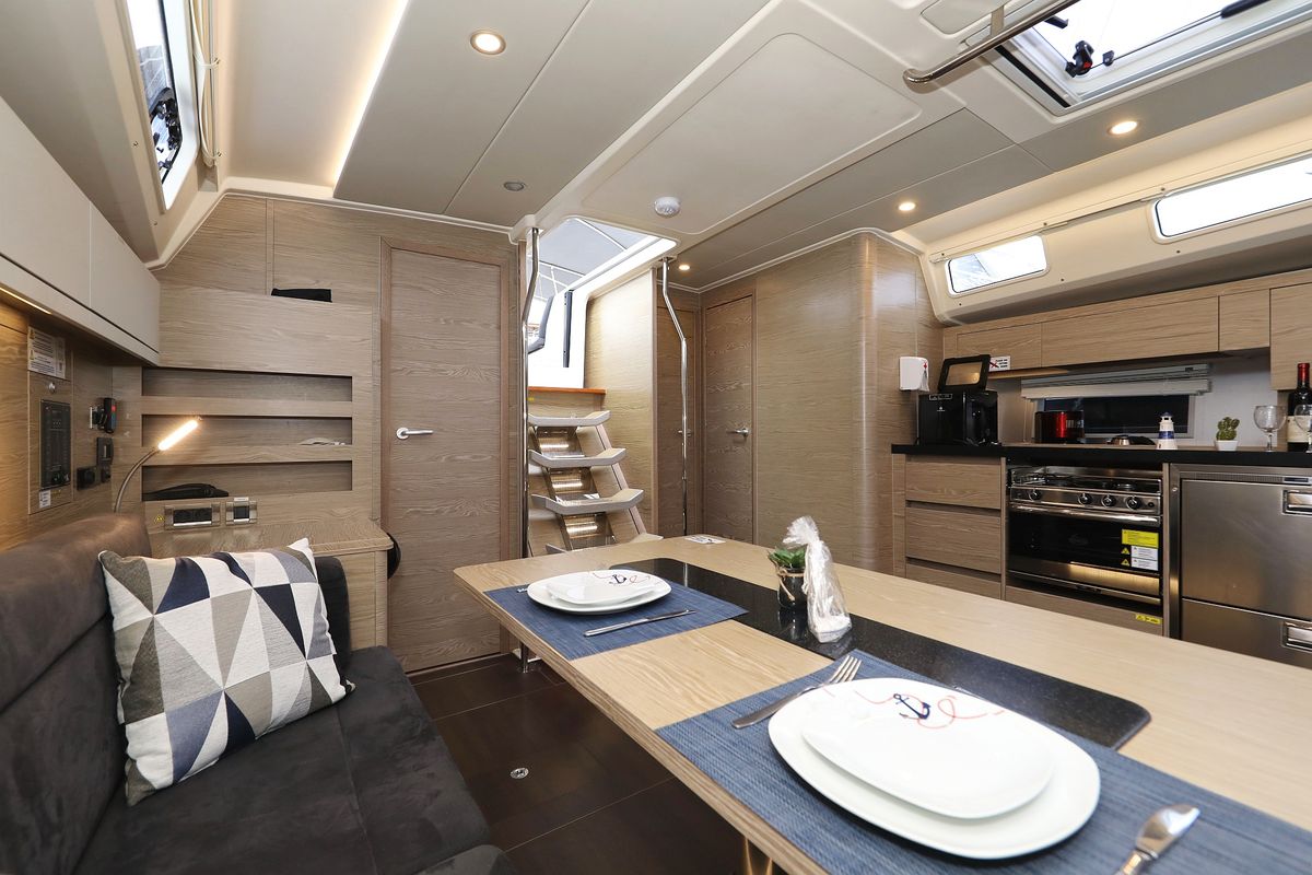 Salon of Pegasus, a Hanse Yachts Hanse 508 sailboat at Grad Biograd na Moru, Croatia