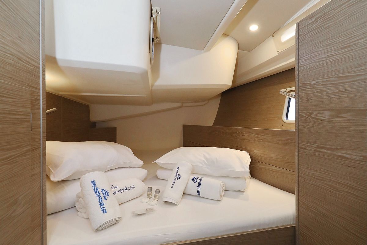 Cabin on Pegasus, a Hanse Yachts Hanse 508 sailboat at Grad Biograd na Moru, Croatia