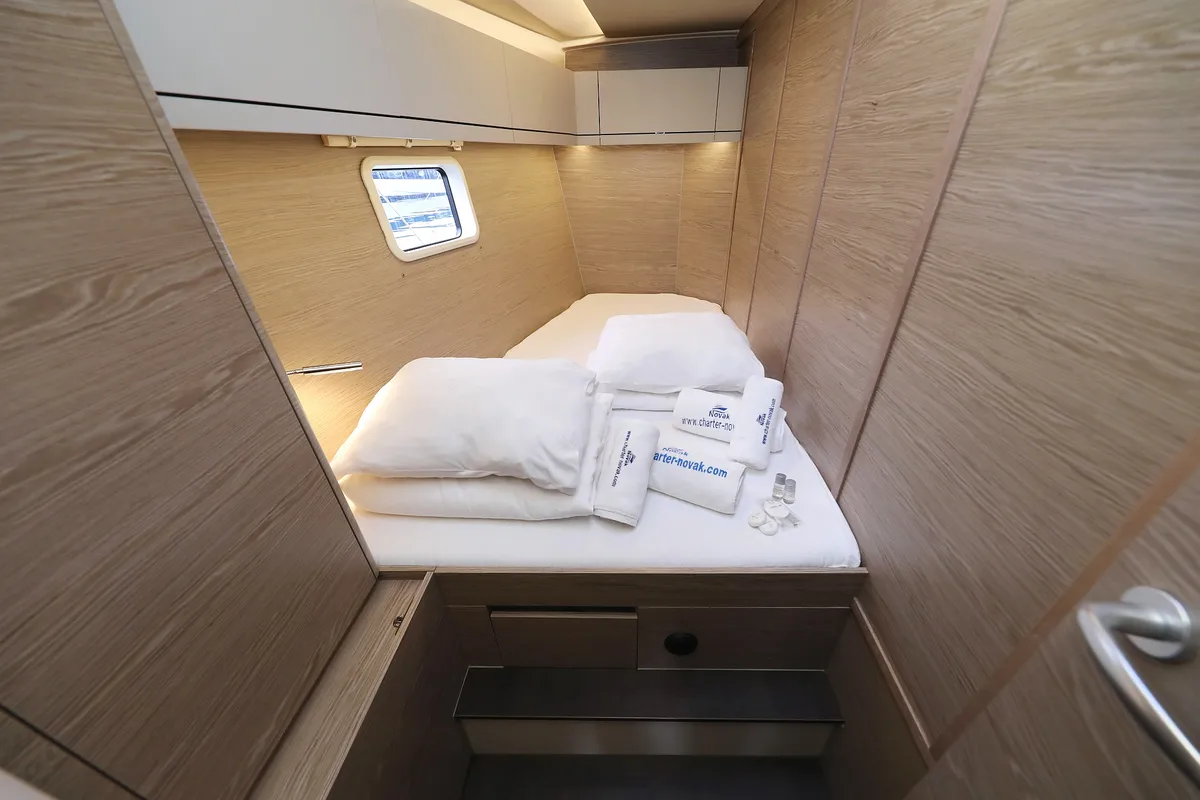Cabin on Pegasus, a Hanse Yachts Hanse 508 sailboat at Grad Biograd na Moru, Croatia