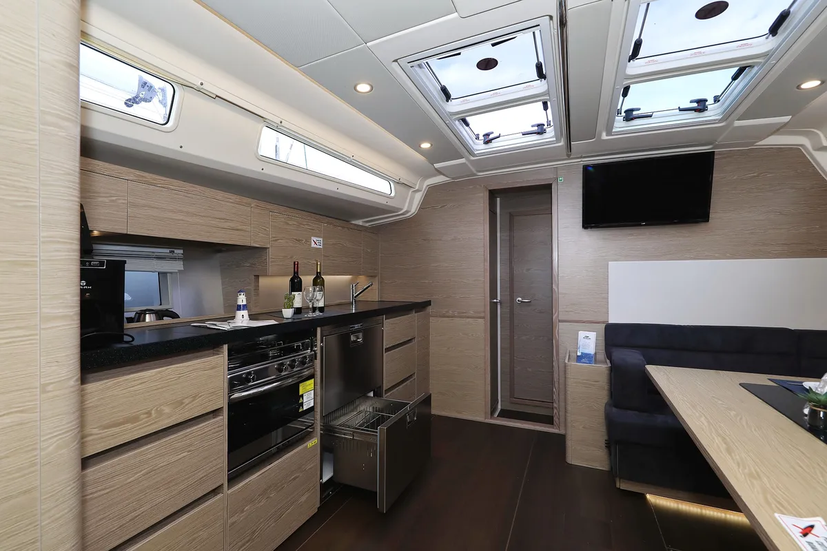 Galley of Pegasus, a Hanse Yachts Hanse 508 sailboat at Grad Biograd na Moru, Croatia