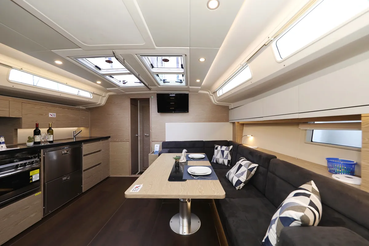 Salon of Pegasus, a Hanse Yachts Hanse 508 sailboat at Grad Biograd na Moru, Croatia