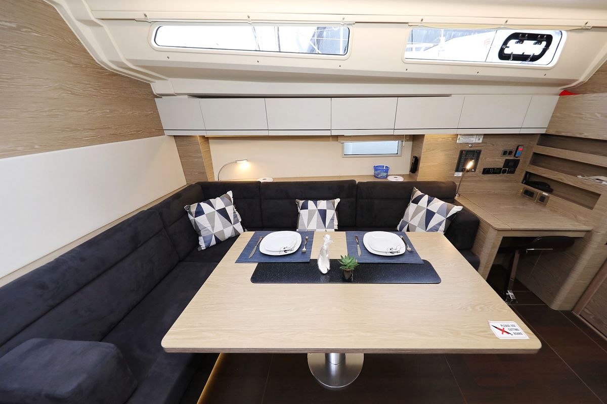 Salon of Pegasus, a Hanse Yachts Hanse 508 sailboat at Grad Biograd na Moru, Croatia