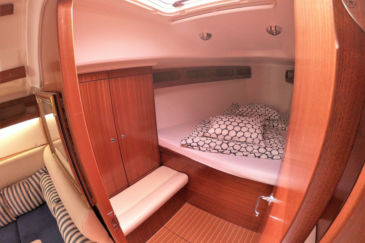 Cabin on Gipsy, a Bavaria 38 Match sailboat at Primošten, Croatia