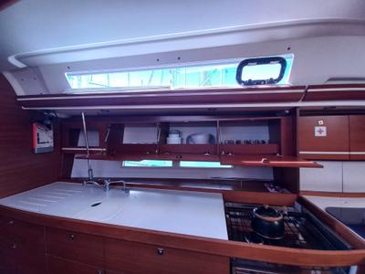 Galley of Pandeia, a Dufour 450 Grand Large sailboat at Marmaris, Turkey