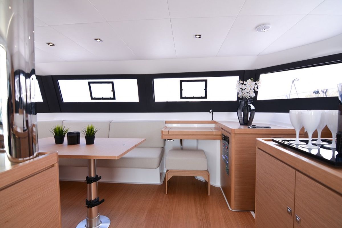 Salon of Paris, a Dufour Catamaran 48 catamaran at Capo d'Orlando, Italy