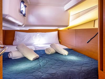 Cabin on Thousand Sunny, a Jeanneau Sun Odyssey 440 sailboat at Municipal Unit of Rhodes, Greece