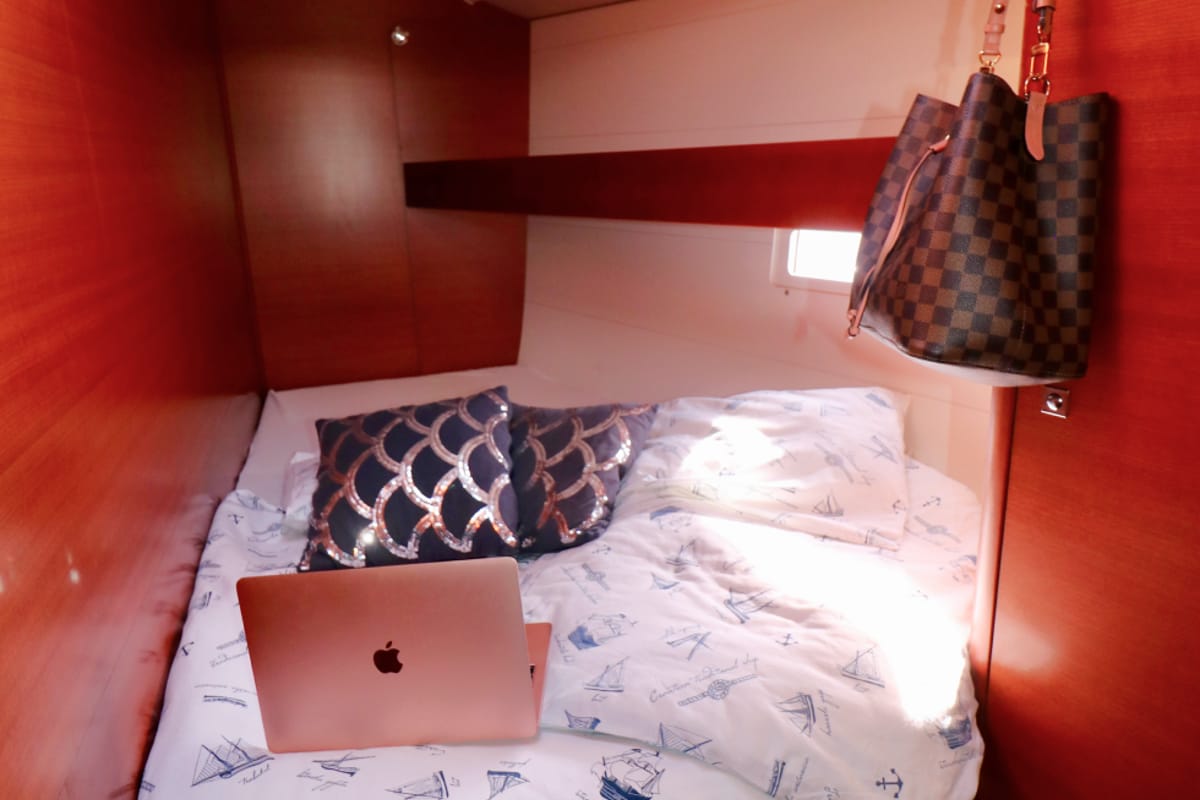 Cabin on Alila III, a Dufour 460 GL sailboat at Grad Kaštela, Croatia