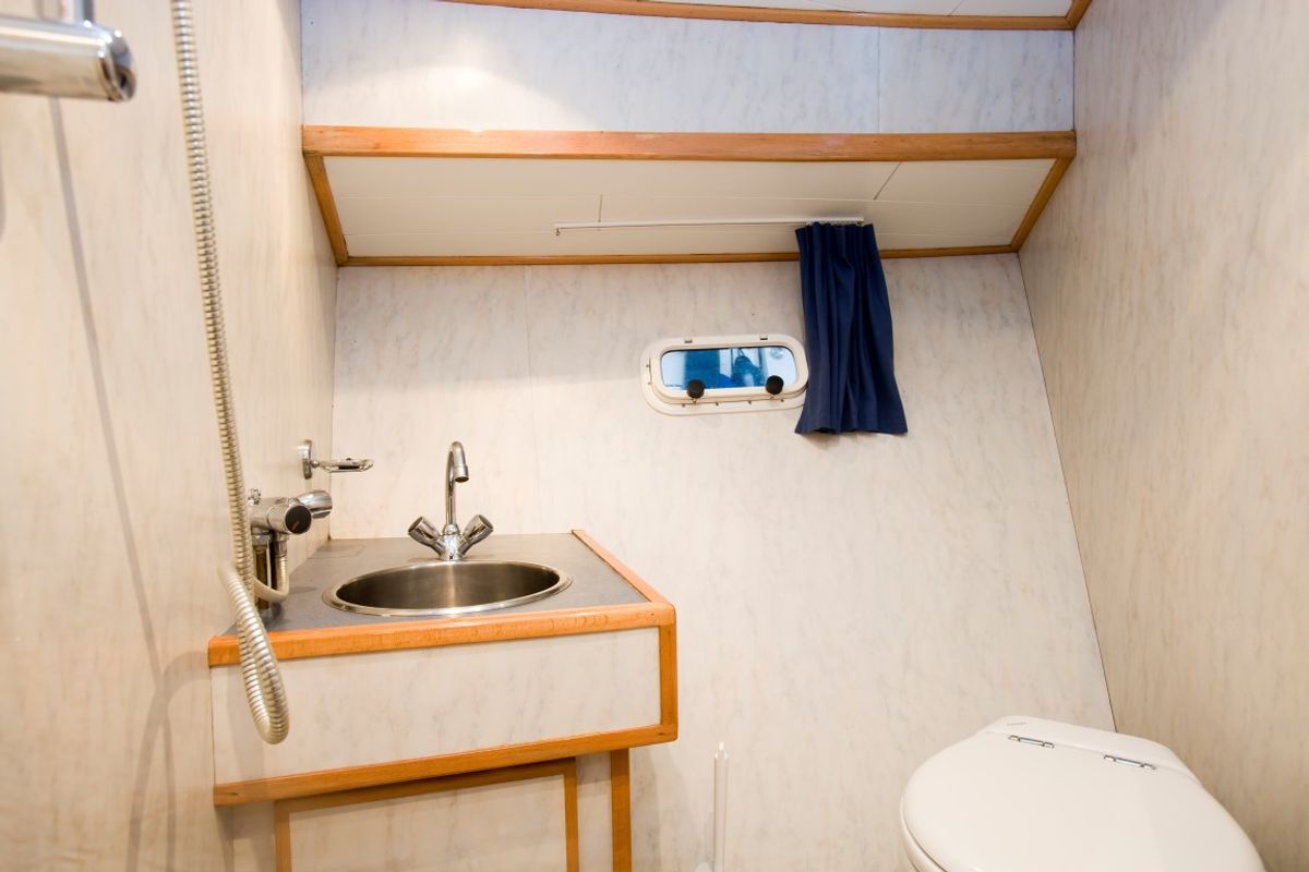Head on Drait 32, a De Drait Renal 45 motorboat at Drachten, Netherlands