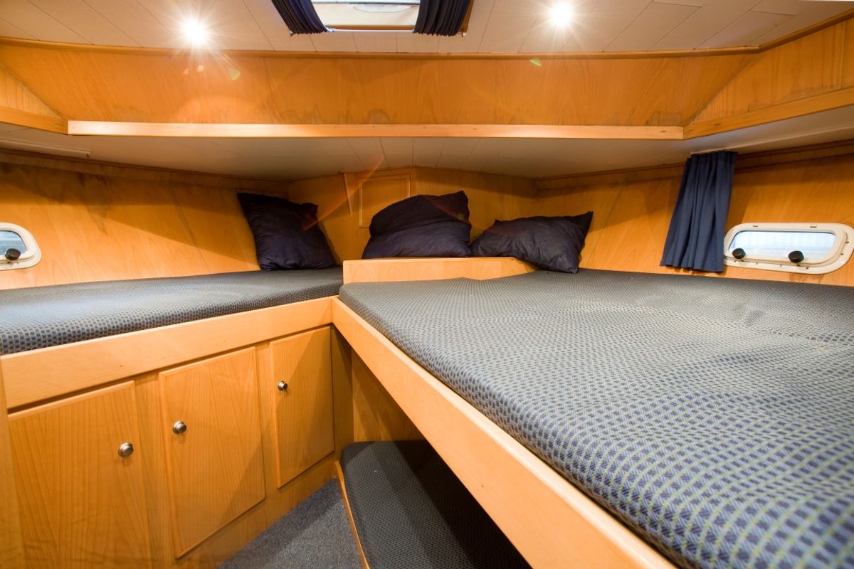 Cabin on Drait 32, a De Drait Renal 45 motorboat at Drachten, Netherlands