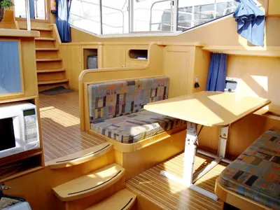 Salon of Drait 32, a De Drait Renal 45 motorboat at Drachten, Netherlands