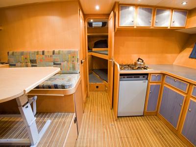 Galley of Drait 32, a De Drait Renal 45 motorboat at Drachten, Netherlands