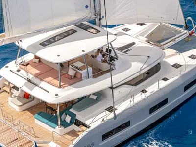 Exterior view of ESPERANCE, a Lagoon 55 catamaran at Municipal Unit of Nea Peramos, Greece