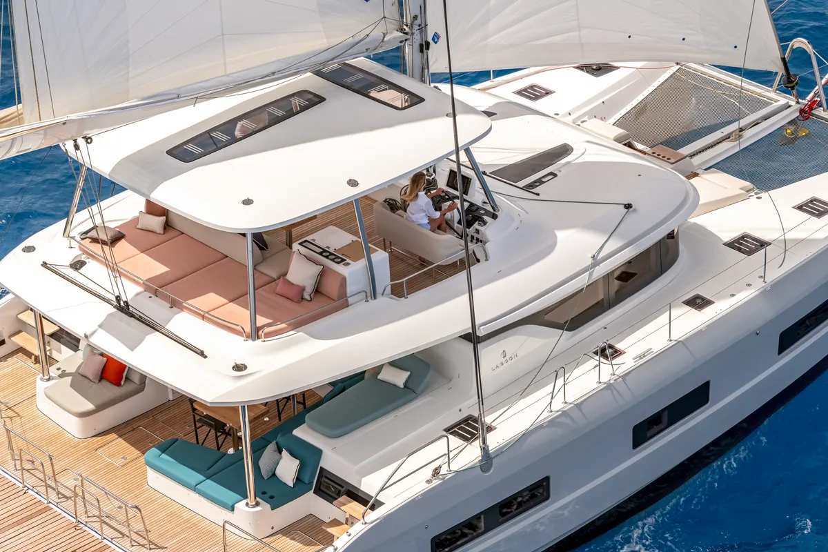 Exterior view of ESPERANCE, a Lagoon 55 catamaran at Municipal Unit of Nea Peramos, Greece