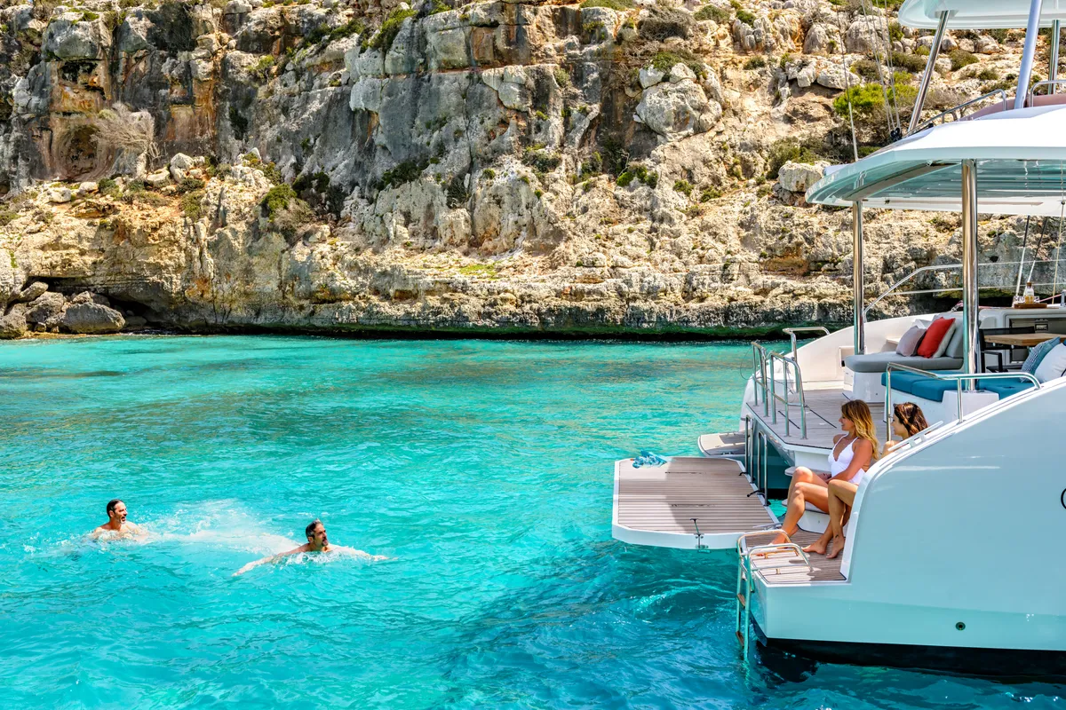 Exterior view of ESPERANCE, a Lagoon 55 catamaran at Municipal Unit of Nea Peramos, Greece