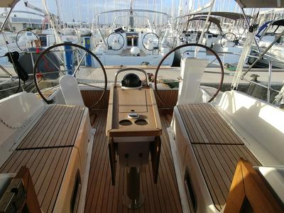 Cockpit of Alegria, a Bavaria Cruiser 37 sailboat at Općina Sukošan, Croatia