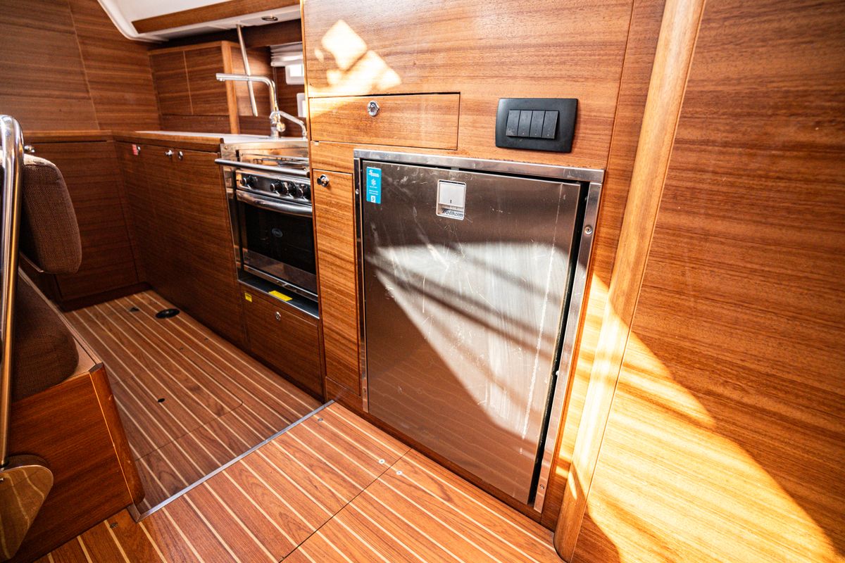 Galley of Vikki, a Elan Impression 45.1 sailboat at Pirovac, Croatia