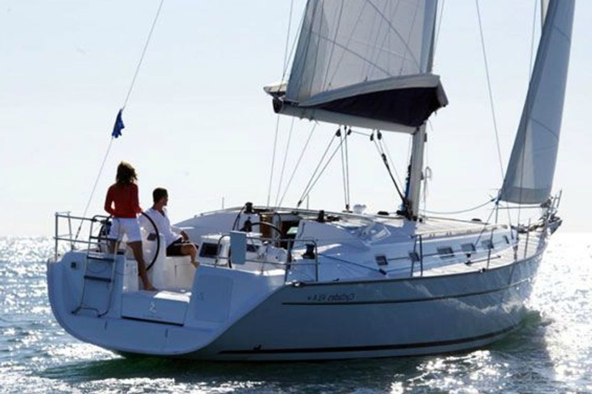 Exterior view of Manitu, a Beneteau Cyclades 50.5 sailboat at Athens, Greece