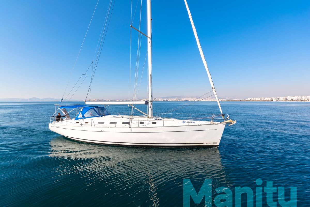 Exterior view of Manitu, a Beneteau Cyclades 50.5 sailboat at Athens, Greece
