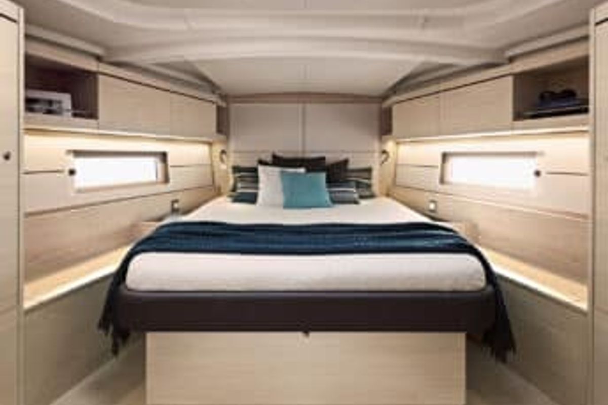 Cabin on Family Spirit, a Beneteau Oceanis 46.1 sailboat at Toulon, France