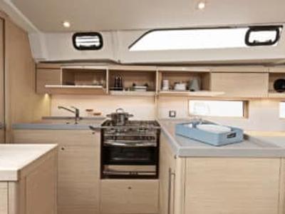 Galley of Family Spirit, a Beneteau Oceanis 46.1 sailboat at Toulon, France