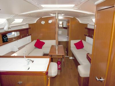 Salon of Blaubart, a Beneteau Oceanis 34 sailboat at Flensburg, Germany