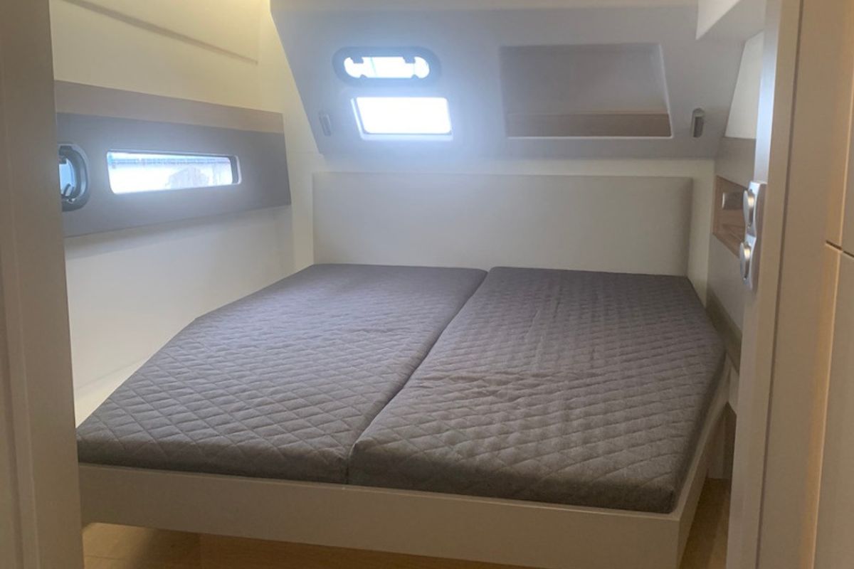 Cabin on Sadalbari, a Bali 4.5 FLY catamaran at Salerno, Italy